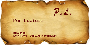 Pur Luciusz névjegykártya